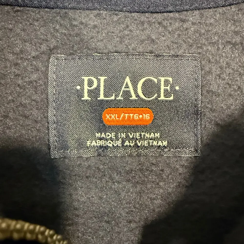 The Children’s Place Sherpa Fleece Jacket Blue Full Zip Kids XXL 16 NEW